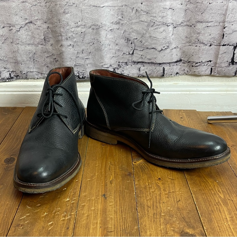 Johnston and Murphy black leather lace up boots Mens size 10